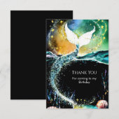 Boho Zeemeermin Verjaardag Bedankkaart (Voorkant / Achterkant)