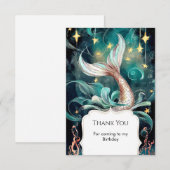 Boho Zeemeermin Verjaardag Bedankkaart (Voorkant / Achterkant)