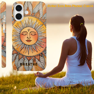 Boho Zen Breathe Herinnering Verwisselbare tekst K iPhone 16 Hoesje