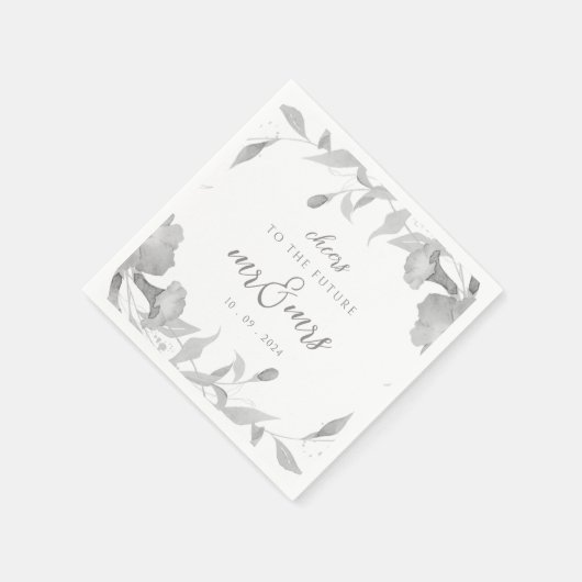 Boho zilveren decor bloemenbruiloft servetten (Hoek)