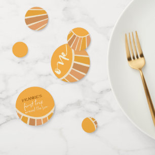 Boho zomer eerste reis rond zon verjaardag confetti