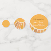 Boho zomer eerste reis rond zon verjaardag confetti (Achterkanten)