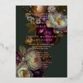 Boho Zomer Roos  aestethische bruiloft Folie Uitnodiging (Voorkant)