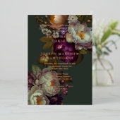 Boho Zomer Roos  aestethische bruiloft Folie Uitnodiging (Staand Voorkant)