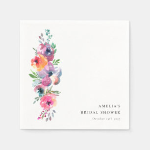 Boho Zomer Waterverf Bloemen Vrijgezellenfeest Servet