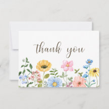 Boho Zomer Wilde Bloemen Bedanktkaart