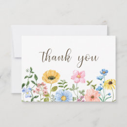 Boho Zomer Wilde Bloemen Bedanktkaart Bedankkaart