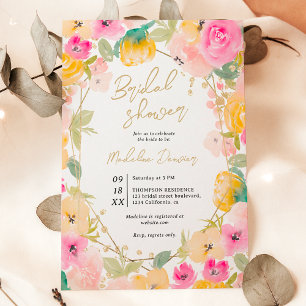 Boho zomergoudbloemen vrijgezellenfeest kaart