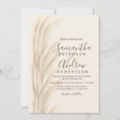 Boho zomerpampas waterverf bruiloft kaart (Voorkant)