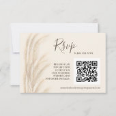 Boho zomerpampas waterverf rsvp qr code kaartje (Voorkant)