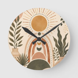Boho Zon & Botanische Kunst Ronde Klok