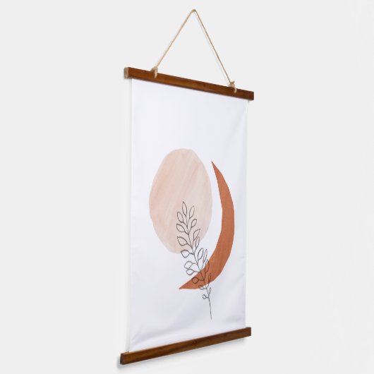 Boho zon en maan hangend wandkleed (Gebogen)