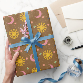 Boho Zon & Maan Hemels Cadeaupapier