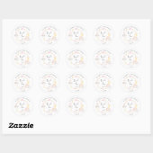 Boho zon regenboog baby meisje douche dank u ronde sticker (Vel)