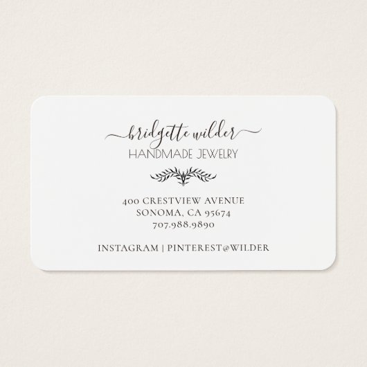 Boho zon terracotta sieraden oorbel display Kaarte Visitekaartje (Achterkant)