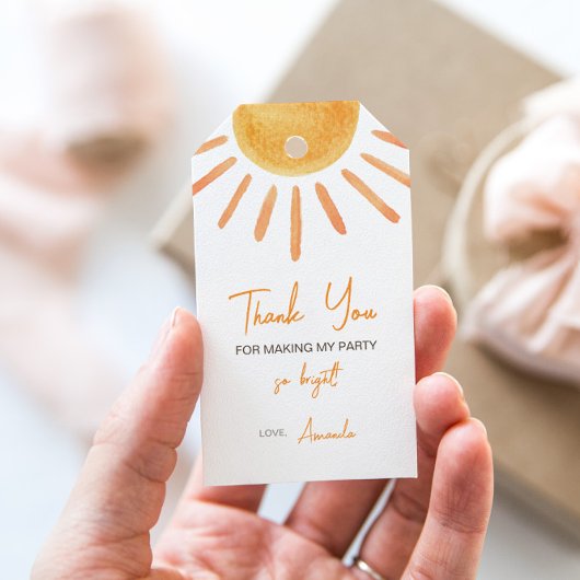 Boho Zon Verjaardagsfeest Cadeautag Cadeaulabel