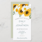 Boho Zonnebloem Bloemen Save The Date (Voorkant / Achterkant)