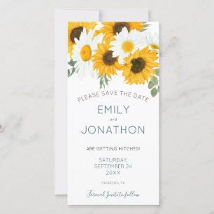 Boho Zonnebloem Bloemen Save The Date