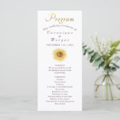 Boho Zonnebloem bruiloft programma bloemengoud scr (Staand voorkant)