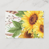 Boho Zonnebloem Dreamcatcher Zomer Luier Raffle Informatiekaartje (Achterkant)