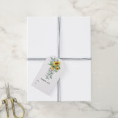 Boho Zonnebloem Eucalyptus Bruiloft Cadeaulabel (Met Touw)