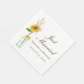 Boho zonnebloem rustieke bloemen net getrouwd brui servet (Hoek)