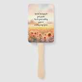 Boho zonnebloem rustieke Waterverf land bruiloft Handwaaier (Achterkant)