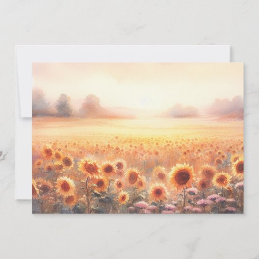 Boho zonnebloem rustieke Waterverf land bruiloft Save The Date (Achterkant)