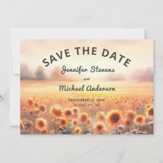 Boho Zonnebloem Rustieke Waterverf Landelijke Huwe Save The Date