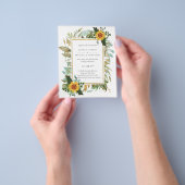 Boho Zonnebloem Salie Groene Huwelijk Flyer (Hand)