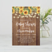 Boho Zonnebloem String Lights Baby shower Kaart (Staand voorkant)