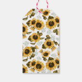 Boho Zonnebloem Verjaardagsfeest Cadeaulabel (Achterkant)