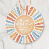 Boho zonneschijn Eerste reis rond de zon verjaarda Bedankjes Labels (Voorkant)