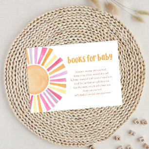 Boho zonneschijn meisje baby shower boeken voor ba informatiekaartje