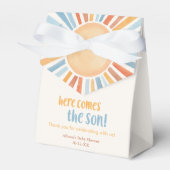 Boho zonneschijn zon jongen baby shower bedankdoosjes (Voorkant Zijde)