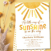 Boho Zonnige Gele Baby Shower Kaart