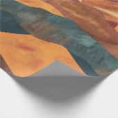 Boho zonsondergang over bergen - Retro aards lands Cadeaupapier (Hoek)