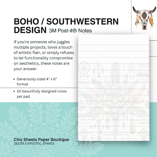 Boho/Zuidwesters ontwerp 3M Post-it® notities Notes