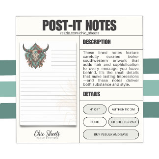 Boho-Zuidwesterse stijl flair gevoerde 3M Post-it® Notes