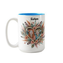 Boho-zusjesmok met bloemhart en namen