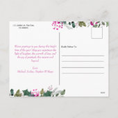 Boho Zwart & Blush Roze Elegant Kerst Briefkaart (Achterkant)