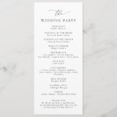 Boho Zwart & Wit Elegante Minimalistische Huwelijk Programma (Achterkant)