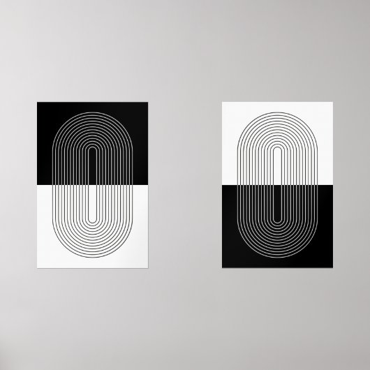 Boho Zwart & Wit Muurkunst Sets (Voorkant)