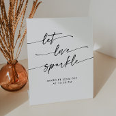 Boho zwart-witte Sparkler Verstuur Bruiloftsfeest Reclamebord Met Voetstuk