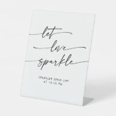 Boho zwart-witte Sparkler Verstuur Bruiloftsfeest Reclamebord Met Voetstuk (Voorkant)