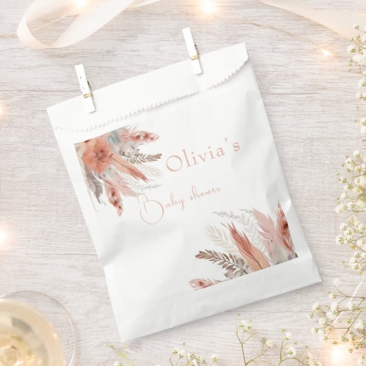 bohoPampas grass Baby shower Bedankzakje (Geknipt)