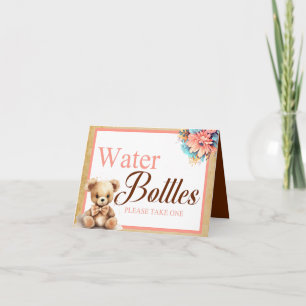 BohoPink Beer Baby shower Waterfles Tafel Kaart