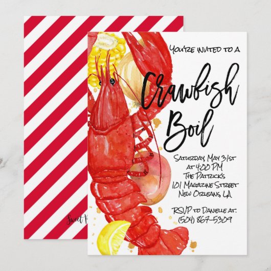 Boil-uitnodiging voor kraaien kaart (Voorkant / Achterkant)