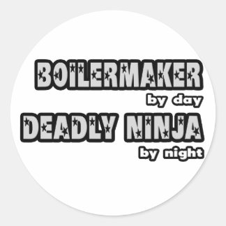 Boilermaker overdag...dodelijke ninja 's nachts ronde sticker