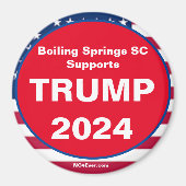 Boiling Springs SC ondersteunt TRUMP 2024 Patriott Magneet (Voorkant)